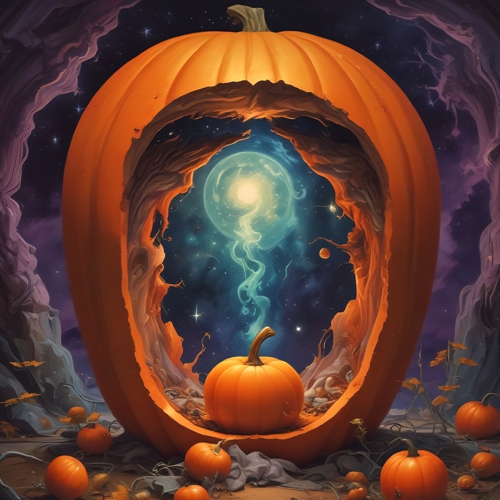 Mystical Orange Pumpkin Art Print